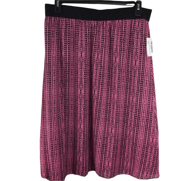 LuLaRoe Pink/Black Lola Skirt, Lined, NWT 2XL